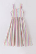 Multicolored stripe women dress