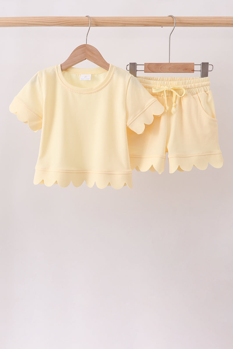 Lemon Scalloped Short Set