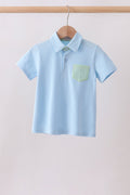 Blue pocket button down shirt