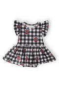 Texas Tech Plaid Raider Red S/S Flutter Twirl Bodysuit